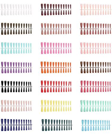 Dajidafu Coffin Nail Set Glossy Classic Scratch Resistant Press-on Fingernails Strong Viscosity Trend Manicure Stickers Type 14 - Buy Online on GoSupps.com