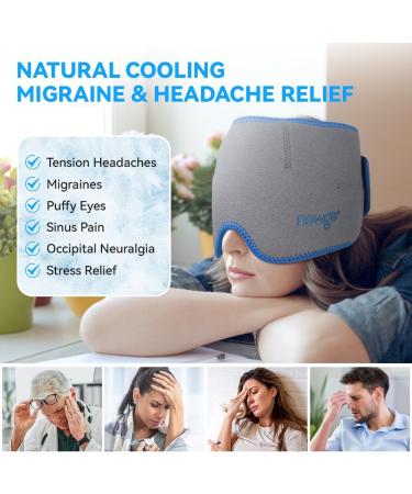 NEWGO Migraine Relief Head Ice Wrap - Reusable Hot Cold Therapy Headache Hat for Chronic Migraine, Tension Headache, Chemotherapy - Grey - Buy Online on GoSupps.com