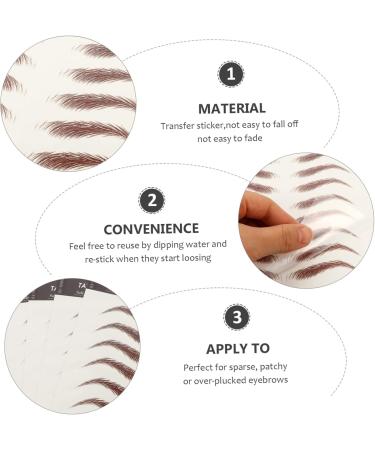 DRESSOOS 4 Sheets Waterproof Eyebrow Stickers Fake Eyebrow Stickers 4d Transfer Stickers Cosmetic 6d Make up 21x14.8cm Brown - Buy Online on GoSupps.com