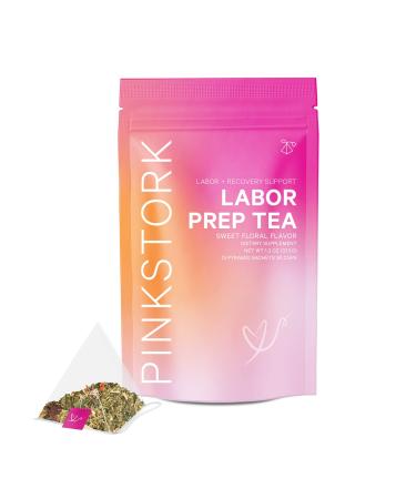 Pink Stork Labor Prep Tea: Sweet Floral, Red Raspberry Leaf Tea, 100% Organic, Pregnancy Must Haves, Labor and Delivery + Postpartum Essentials, Hormone Balance for Women, Women-Owned, 30 Cups