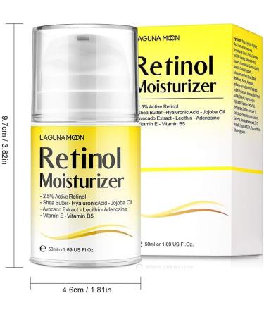 Lagunamoon Retinol Moisturizer Cream for Face - Wrinkle Cream for Women and Men Facial Cream with Hyaluronic Acid and Vitamin E 50ML/1.69 Oz - Buy Online on GoSupps.com