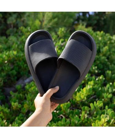 Unisex Pillow Slides | Ergonomic Design for Comfort | Indoor & Outdoor Sandals | Shower & Spa Ready | Foot Pain Relief | Non-Slip | Black 7.5-8.5 Women/6-7 Men - Buy Online on GoSupps.com