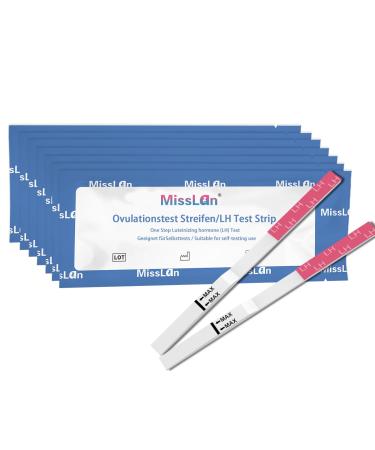MISSLAN Ovulation Test Strips x50 Highly sensitive ovulation tests 25 miu/ml Tests to monitor ovulation