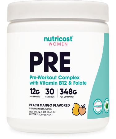 Nutricost Pre-Workout Powder for Women Peach Mango 30 Servings Peach Mango 12.7 Ounce (Pack of 1)