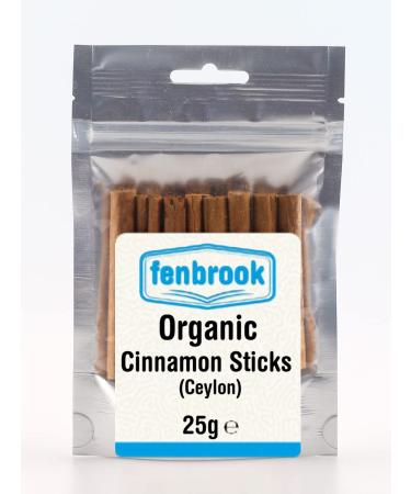 Organic Cinnamon Sticks - Quils (Ceylon) 25g Certified Organic by Fenbrook Organic