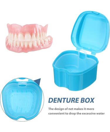 SUPVOX Denture Box - Blue Denture Teeth Storage Case with Net for Secure & Hygienic Storage | International Shipping Available - Buy Online on GoSupps.com