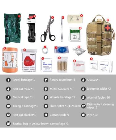 Buy Gobesty Outdoor First Aid Set - 46-Piece Tactical Kit for Camping Hiking Car and Home Safety - Buy Online on GoSupps.com