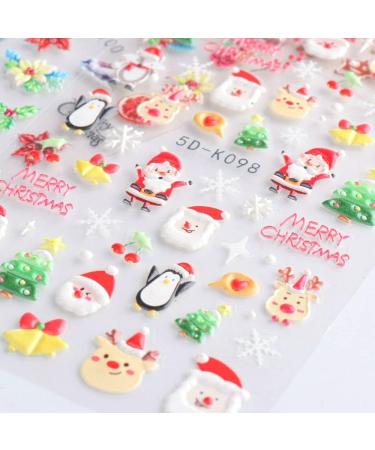 Xmas Decals Bird Festive Design Nail Art Decoration Snowflakes Nail Stickers Winter 5D Embossed(5D-K099) - Buy Online on GoSupps.com