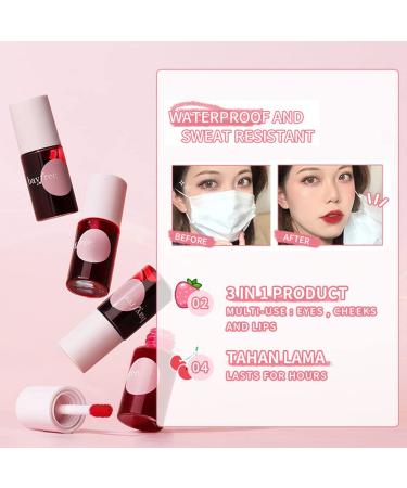 Buy 2 Colors Lip Stain Tint Set - Hydrating Velvet Lipstick Mini - Long Wear Lip Gloss (Strawberry & Cherry - Buy Online on GoSupps.com