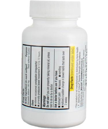 Docusate Sodium 100mg Softgels for Occasional Constipation Relief - Pack of 2 Bottles, 200 Softgels Total - Colace Generic - Buy Online on GoSupps.com
