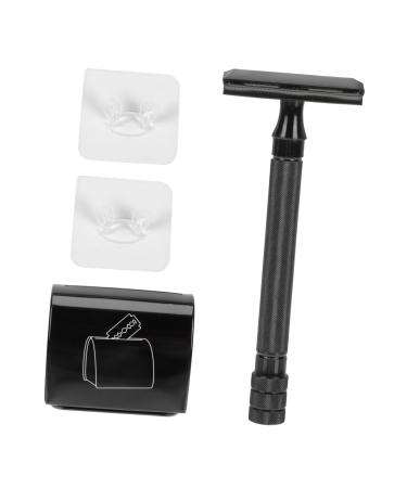 1 Set Razor Set Vintage Manual Shaver Manual Safety Shaver Portable Manual Razor Handle Shaver Double-sided Shaver Professional Razor Portable Shaver Safe Razor Handle Razor 1 Count (Pack of 1) Black