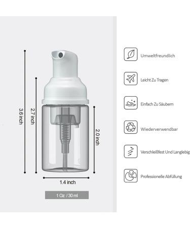 Incetue 6-Pack Mini Foaming Pump Dispensers - Refillable 30ml Travel Bottles for Cosmetics & Eyelash Shampoo - Portable Clear Plastic Liquid Donor Bags - Buy Online on GoSupps.com