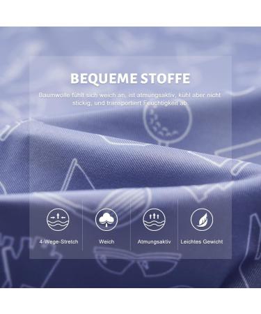 Men's Hawaii Printed Polo Shirt - Casual Short Sleeve Golf & Tennis Shirt - Breathable Blue M - Buy Online on GoSupps.com