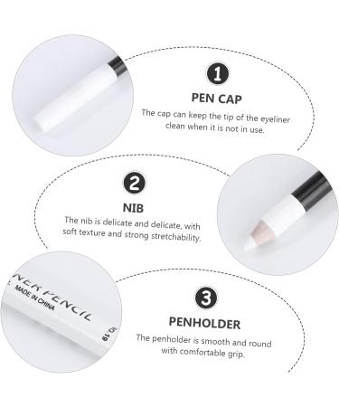 WOONEKY 12pcs Eyeliner Pencil Liquid Eye Makeup Kit Smudge-proof Eye Definer White Liner Wooden Pole - Buy Online on GoSupps.com