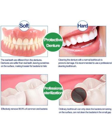 Denture Cleaning Brush 5 Pcs False Teeth Brushes Denture Cleaner Toothbrush Hard Denture Brush Double-Sided Toothbrush for False Teeth Cleaning - Buy Online on GoSupps.com