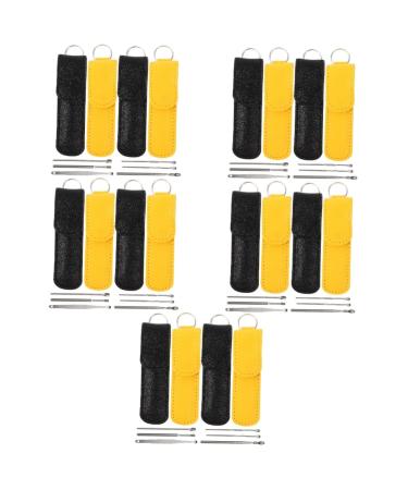 DOITOOL 20 Sets Ear Cleaning Tool Metal Cleaner Stainless Steel Cleaner Household Tool Set Ear Cleaner Pick Cerumen Spoon Ear Cleaning Spoon Ear Pick Set Practical Earwax Cleaner Ear Spoon Black Yellowx5pcs 10x3x1cmx5pcs