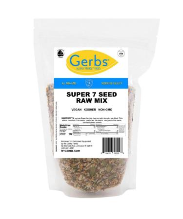 GERBS Raw Super 7 Seed Mix 16 ounce Bag Top 14 Food Allergy Free NON GMO Vegan Keto & Paleo Friendly
