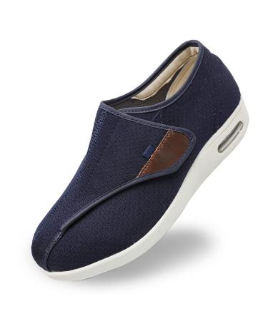 Orthoshoes Women's Diabetic Walking Shoes Comfort for Elderly Womens Edema Swollen Feet Breathable Mesh Supportive Sneakers Lightweight Adjustable Strap Plantar Fasciitis Slippers Breathable - Navy 7