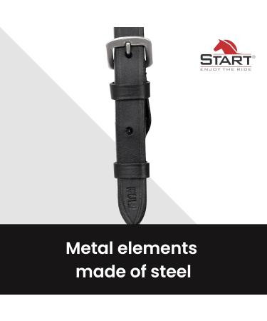 Start Diamond Bridle with Reins - Premium English Leather Horse Bridle for Ponies & Thoroughbreds - 19mm Belt Wings Full Black - Buy Online on GoSupps.com