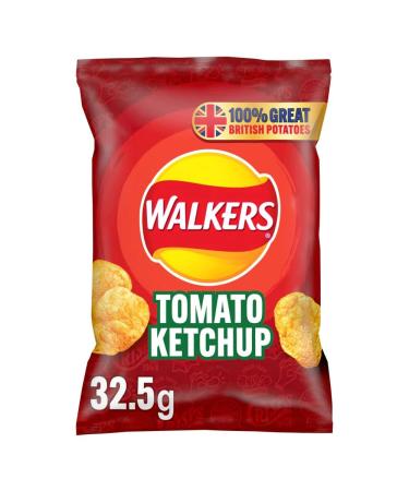 Walkers Tomato Ketchup Crisps 32.5g-Food