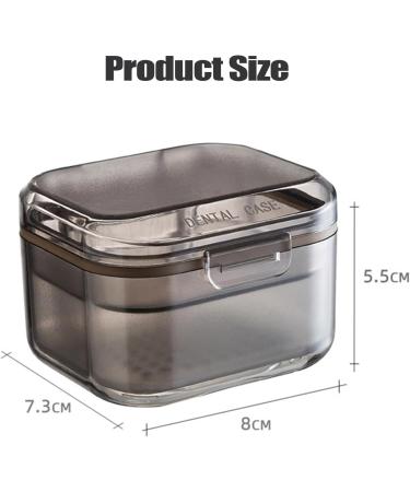 Denture Case Denture Cup for Soaking Dentures Denture Bath Box with Rinsing Basket Portable False Teeth Storage Containers Thorough Cleaning of Dentures Retainer Clear Braces (Black-1) - Buy Online on GoSupps.com