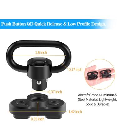 FANGOSS Two Point & Traditional Mlock Sling Rail Mounts with 1.25 Inch QD Push Button Swivel Loop - 2 Pack - Buy Online on GoSupps.com