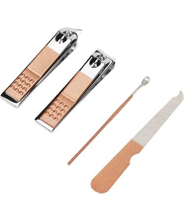 Stainless Steel Nail Clippers Set with Pink PU Storage Bags Ergonomic Design Long Lasting Performance 4 Set Stainless Steel Nail Files Grooming Manicure Set for Women - Buy Online on GoSupps.com