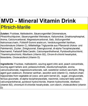 Peeroton MVD Mineral Vitamin Drink - Peach Marille | Electrolyte Powder with Zinc Magnesium & Vitamin C | 300g - Strengthen Your Immune System - Buy Online on GoSupps.com