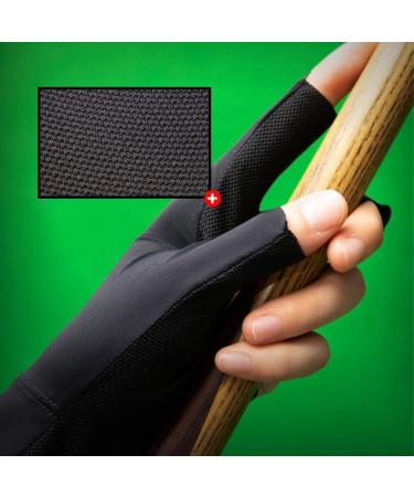 Tokaneit Three Finger Billiard Gloves - Breathable Non-Slip Snooker Gloves for Left-Handed Players - Black Pool Gloves - Buy Online on GoSupps.com