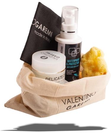 VALENTINO GAREMI Leather Care Set | Ultimate Protection Kit for Designer Bags Gloves Hats & Jackets | Made in Italy - Buy Online on GoSupps.com