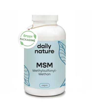 Dailynature MSM capsules highly dose |1600 mg msm powder per daily dose |365 capsules |Dietary supplements with methylsulfonylmethane |Vegan & without additives |Gluten -free |lactose -free