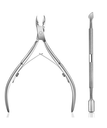 Ejiubas Cuticle Pusher Cuticle Nipper Stainless Steel Cuticle Trimmer Cuticle Remover Tool Set for Fingernails and Toenails Pedicure Manicure Tools Silver Christmas - Buy Online on GoSupps.com