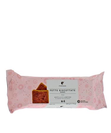 Pintaudi Tranches Biscuit N°5 - Myrtille et framboise pour petit déjeuner ou goûter, 200 grammes