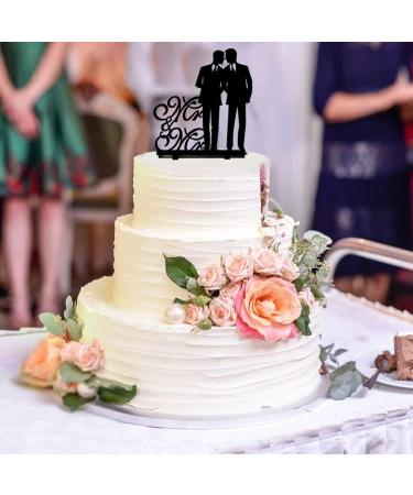 Mr & Mr Cake Topper for Men Gay Men Wedding Cake Topper Pride Cake Topper Wedding Cake Decor Gay Wedding Decorations for Men Gay Engagement Anniversary Party - Buy Online on GoSupps.com