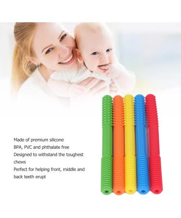 Cyrank 5-Part Baby Bite Tube Toys | Silicone Teething Gel & Cleaning Brush for Toddlers | Safe Fun for Boys & Girls - Buy Online on GoSupps.com