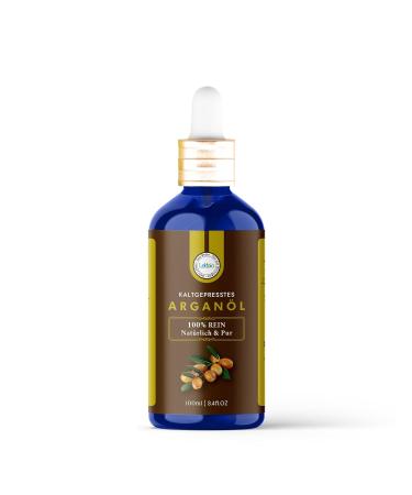 Lebbio Argan Oil 100ml - 100% Natural Cold-Pressed - Ideal for Face Body Hair Beard & Nails - Premium Moroccan Argan Oil in Glass Bottle with Pipette & Pump - Buy Online on GoSupps.com