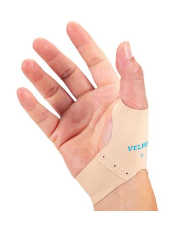 VELPEAU Elastic Thumb Support Brace Layer (Pair) - Soft Thumb Compression Sleeve Protector for Relieving Pain, Arthritis, Joint Pain, Tendonitis, Sprains, Sports (Medium)