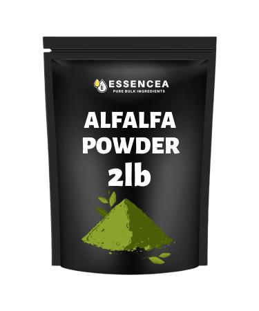 Essencea Alfalfa Powder 2lb | Green Superfood Leaf Powder | Gluten-Free Non-GMO Vegan | Rich in Fiber | Ideal for Smoothies Juices Shakes & Daily Nutrition