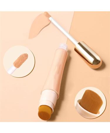 2 In 1 Foundation Anti-Wrinkle Concealer Built - In Brush Concealer Foundation Stick with Long Lasting Waterproof Foundation Concealer Double Head Matte Concealer Liquid (Brighten Skin Tone) - Buy Online on GoSupps.com