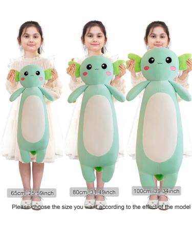 Kekeso Long Axolotl Plush Pillow - Green 65cm/25.59inch - Stuffed Animal Gift for Boys and Girls - Salamander Plush Toy for Christmas - Buy Online on GoSupps.com