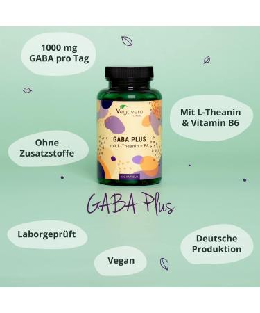 Gaba Capsules 1000 mg | High Dose Gamma Amino Acid | With L-Theanine & Vitamin B6 | 2024 Comparison Winner | Lab Tested | No Additives | German Quality by Vegavero  - Buy Online on GoSupps.com