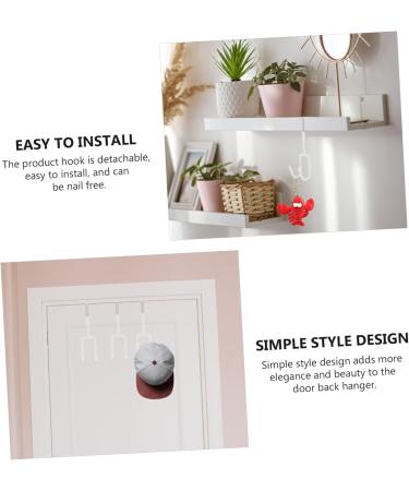 OATIPHO Door Hanger Hook 4pcs Towel Hangers Storage Hangers Metal Twin Hooks Punch- Hook Door Frame No Punching 19X9X5CM White - Buy Online on GoSupps.com