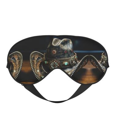 American West Rodeo Hat Sleep Mask-Adjustable Breathable Fashionable Eye Mask for A Comfortable Sleep Experience