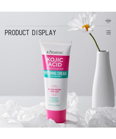 Kojic Acid Whitening Body Cream Collagen Cream for Armpits Knees Elbows Inner Thigh Intimate Areas Daily Moisturizing Brightening Cream 50g - Buy Online on GoSupps.com