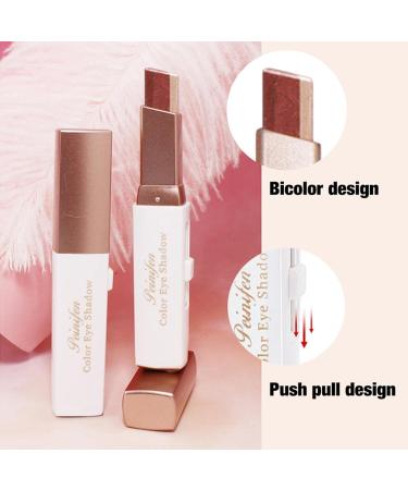 Eyeshadow Stick Matte Finish - Waterproof Long Lasting Bicolor Eye Shadow 6 Gradient Colors Eyeshadow Pencils For Natural Pink Brown Women Girls - Eyes Cosmetics Makeup Sticks Starter Travel Use Aezon 03# Reddish Brown - Buy Online on GoSupps.com