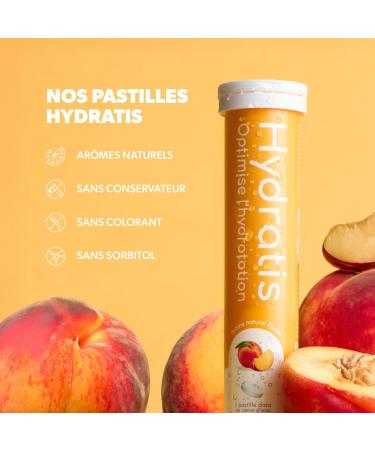 HYDRATIS - Pastilles Hydratation Electrolytes - P che - Am liore l'Hydratation et Favorise l' nergie - Formule Isotonique - Sport. R cup ration. Bien- tre - 8 tubes (160 Pastilles) - Buy Online on GoSupps.com