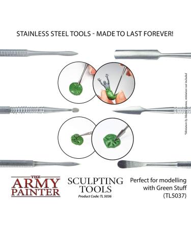 Army Painter Clay Sculpting Tools Set - Stainless Steel Dab Tool for Modeling Miniatures - Green Stuff Putty Tool - Buy Online on GoSupps.com
