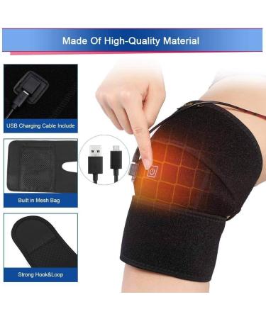 USB Heated Knee Brace Support for Arthritis Pain Relief - Thermal Therapy Wrap for Joint Stiffness - Fits Men and Women - Buy Online on GoSupps.com