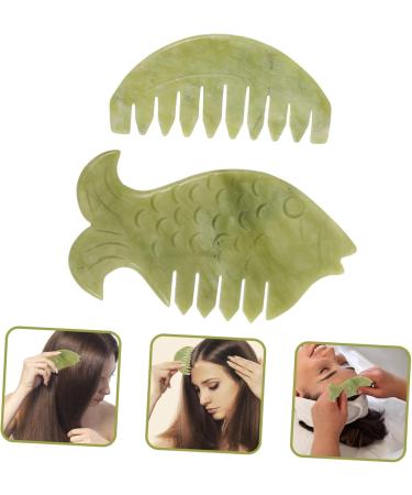 Beaupretty 2-Pack Guasha Comb for Scalp Massage - Jade Hand Massager & Curb Pocket Tool - Buy Online on GoSupps.com