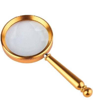 Lightweight Magnifying Glass Portable Gold-Plated Handheld Hd 8X Magnifying Glass for Reading Watch Repair Tool Lofty Ambition